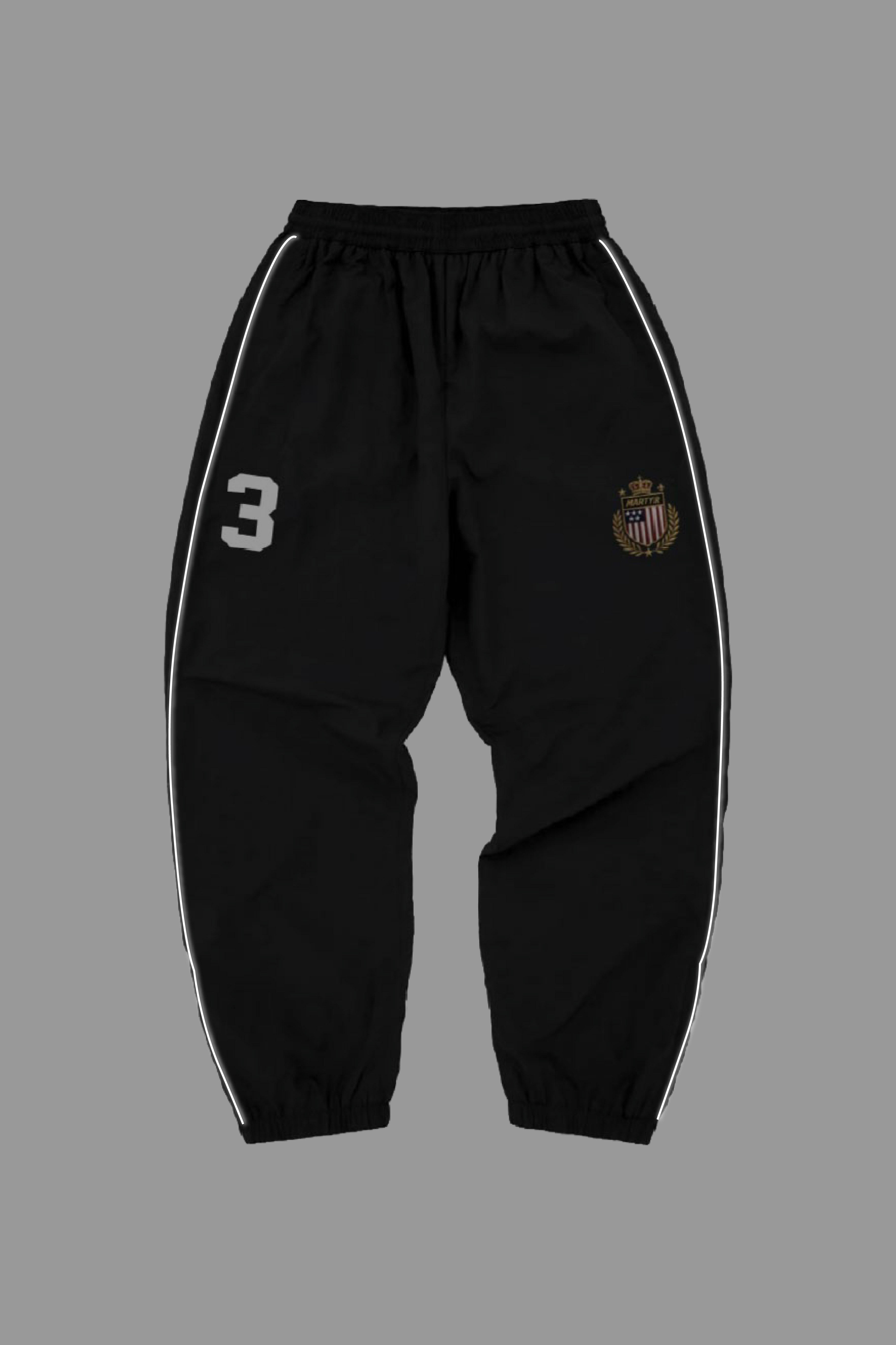 USA REFLECTIVE TRACK PANTS [BLACK]