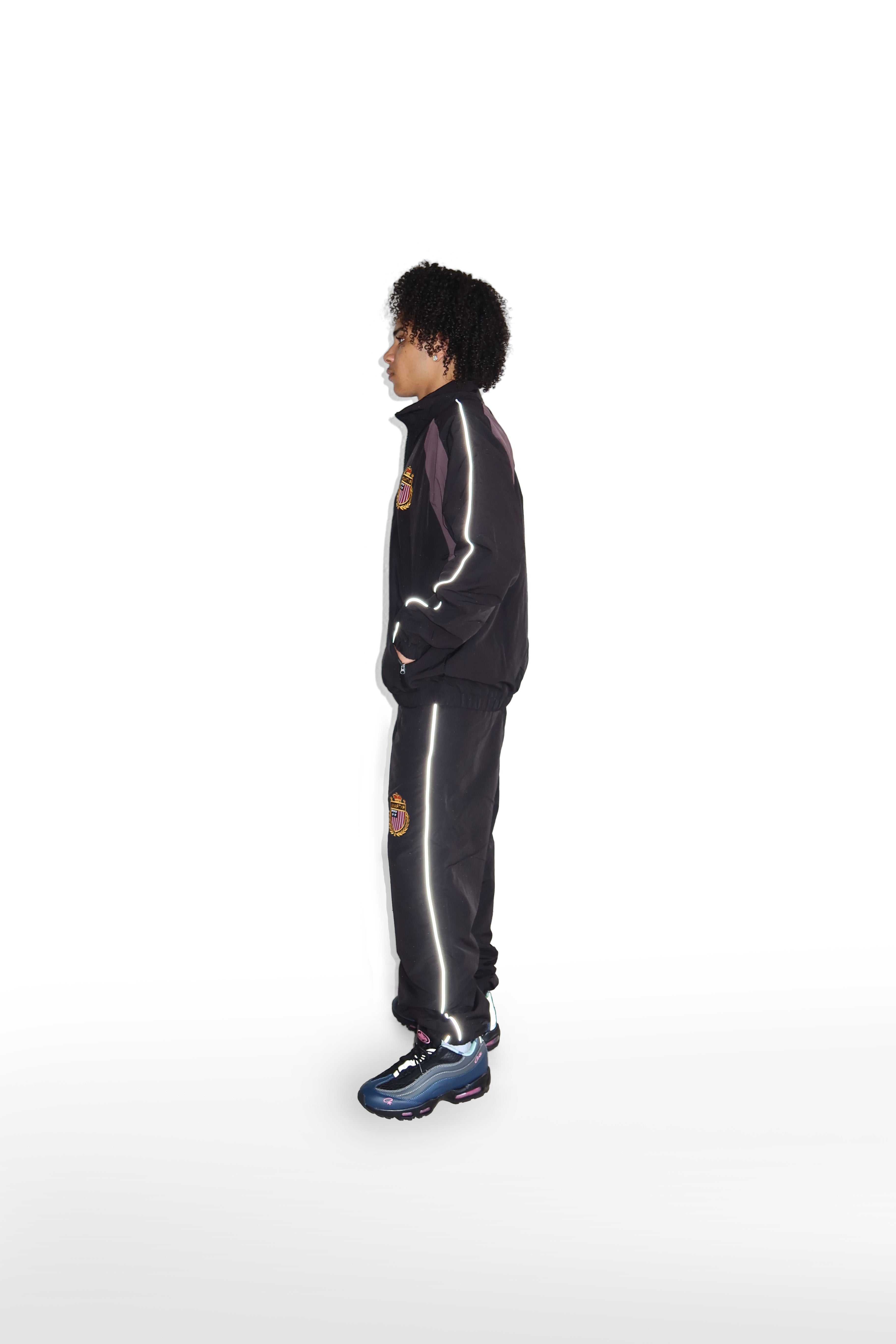 USA REFLECTIVE TRACK PANTS [BLACK]